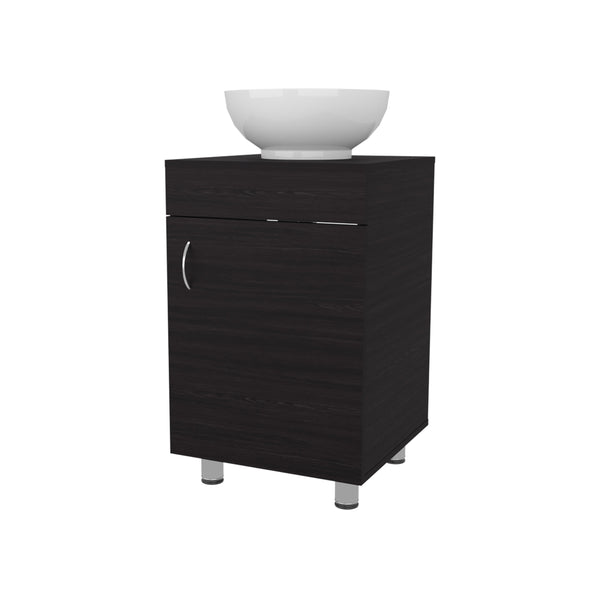 English Elm FM Modern Floating Bathroom Vanity with Integrated Sink and Soft-Close Door for Sleek Storage Wenge 28.35 L x 22.44 W x 11.42 H B128P293886