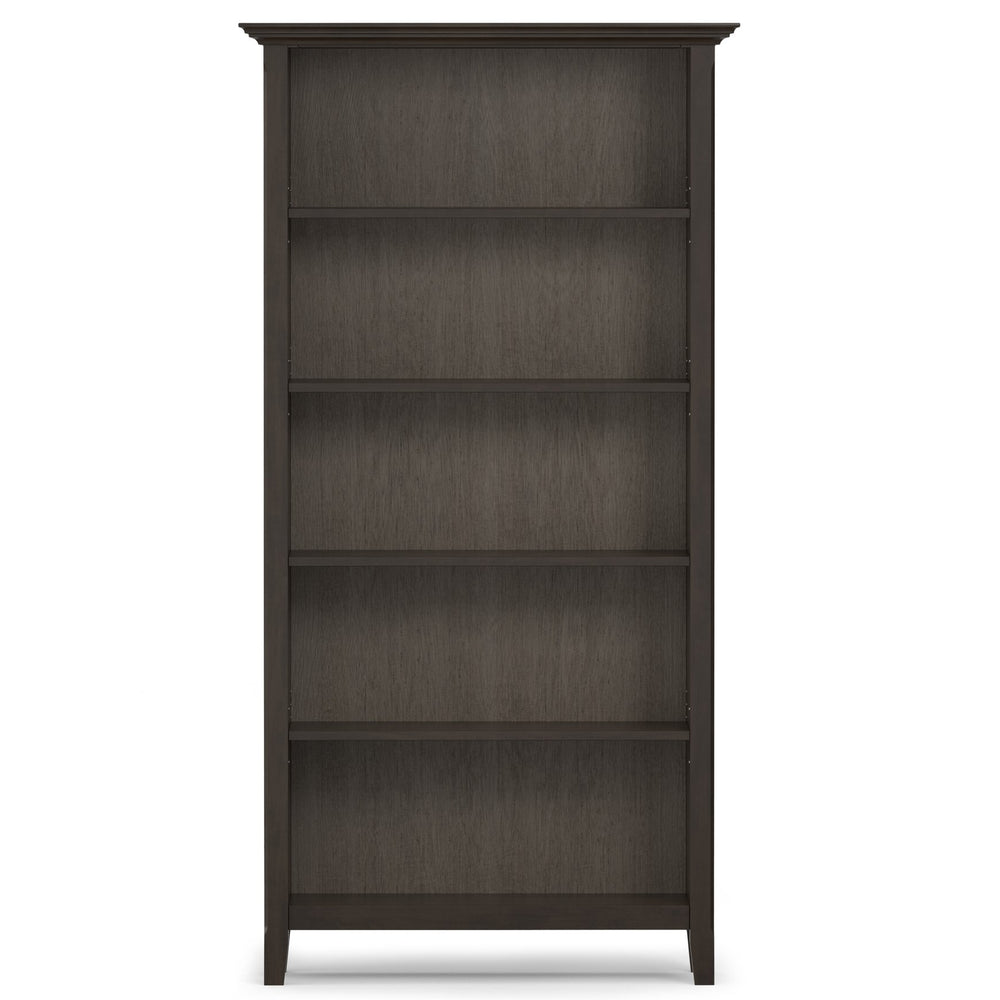 English Elm Amherst 36-Inch Solid Pine 5-Shelf Bookcase In Hickory Brown - Rustic Charm For Any Space B136P238613