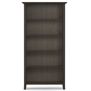 English Elm Amherst 36-Inch Solid Pine 5-Shelf Bookcase In Hickory Brown - Rustic Charm For Any Space B136P238613