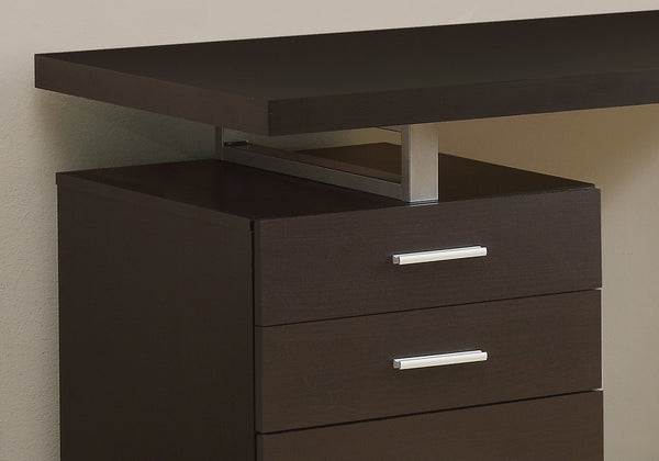 English Elm Computer Desk Reversible 48" Home Office Workstation with File Drawer, Closed Storage, Modern Look Espresso 52 L x 27 W x 7 H B2710P219586