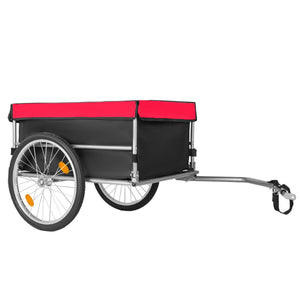 English Elm Foldable Bike Cargo Trailer with 20 Inch Tires Steel Frame and Weatherproof Oxford Cover Red W2932P405183