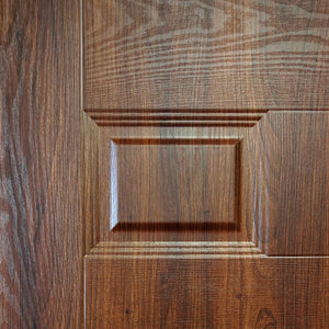 English Elm 36 in Six Panel Walnut Grain Melamine Hollow Core Interior Door Slab Mdf Build B2763P486364
