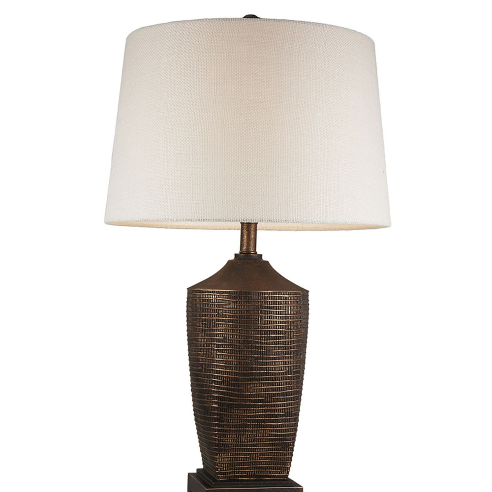 English Elm 30" Tall Polyresin Table Lamp "Kayan" - Rustic Bronze Finish, Soft Glow For Elegant Home Decor B072116207