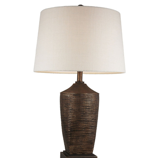 English Elm 30" Tall Polyresin Table Lamp "Kayan" - Rustic Bronze Finish, Soft Glow For Elegant Home Decor B072116207