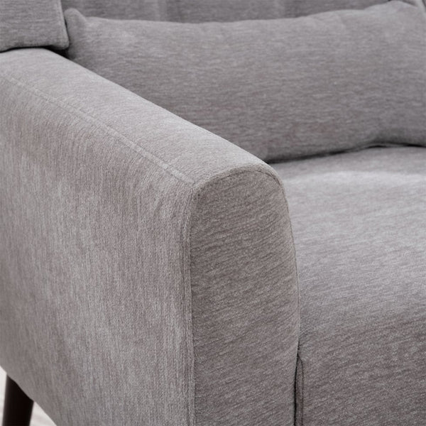 English Elm Modern Accent Chair with Ergonomic Chenille Upholstery, Padded Foam Seat and Solid Wood Legs, Stylish Lounge Seating for Living Room Bedroom Reading Nook Grey W1028P162720