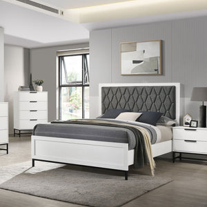 English Elm Taraval White 6-Drawer Dresser with Slim Black Pulls, Minimal Melamine Finish, Spacious Smooth Storage B062P375536