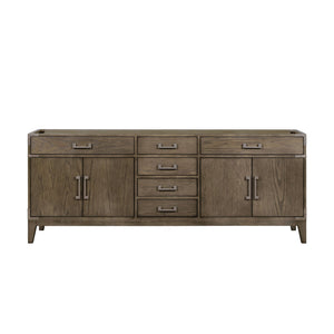 English Elm Grey Oak Double Bath Vanity - Spacious 84" W Stylish Storage With Soft-Close Drawers & Easy Install B2731P259969