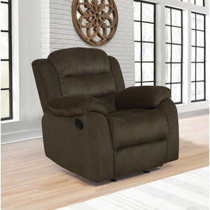 English Elm Cadenza Olive Brown Upholstered Glider Recliner with Padded Arms, Smooth Glide, Cozy Earthy Elegance B062P331085