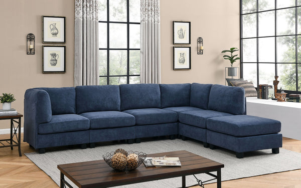 English Elm Faux Leather Modular Sectional Sofa Reconfigurable Pu Upholstery Living Room B2748S00180