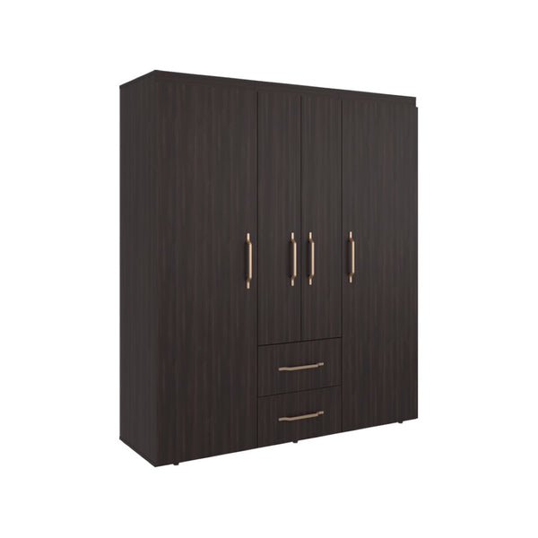English Elm Armoire Elma Petunia Six Leg Wardrobe with Rods Shelves and Drawer Storage Brown B092S00303