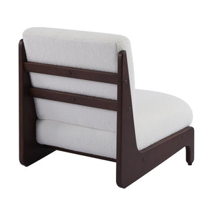 English Elm Scott Living Moda Set of 2 Accent Chairs White Cushion Matte Black Wood Frame Walnut N767P356660W