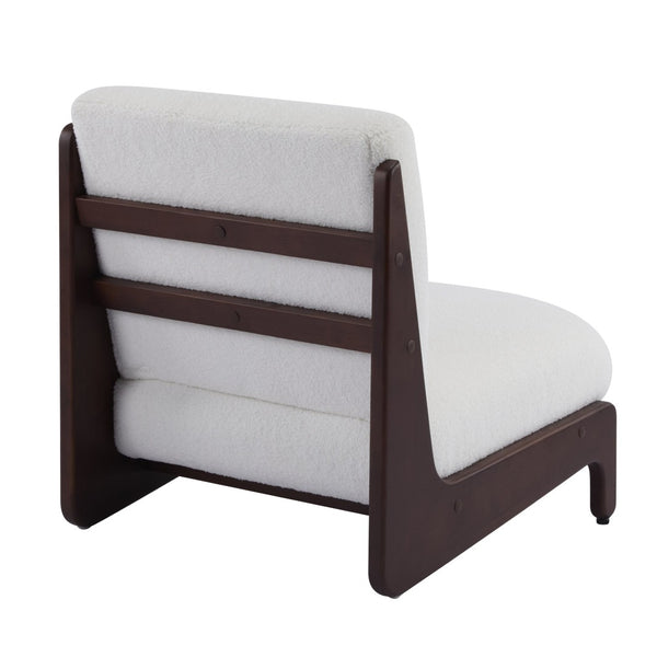 English Elm Scott Living Moda Set of 2 Accent Chairs White Cushion Matte Black Wood Frame Walnut N767P356660W