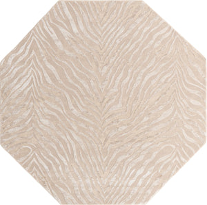 Unique Loom Finsbury Meghan Machine Made Animal Print Rug Ivory Beige,  7' 10" x 7' 10"