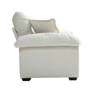 English Elm 84" Chenille Sofa Loveseat with Memory Foam & Pocket Springs, Plush Dual-Layer Comfort, Sturdy Frame Beige W676S00011