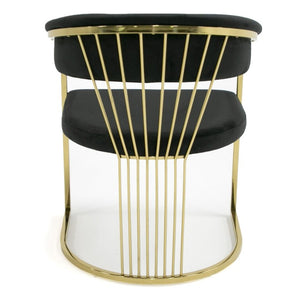 VIG Furniture Linda Luxurious Black Velvet Dining Chair With Gold Stainless Steel Base — Plush, Durable Seating VGZA-Y429-BLK-DC