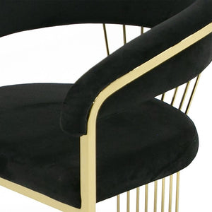 VIG Furniture Linda Luxurious Black Velvet Dining Chair With Gold Stainless Steel Base — Plush, Durable Seating VGZA-Y429-BLK-DC