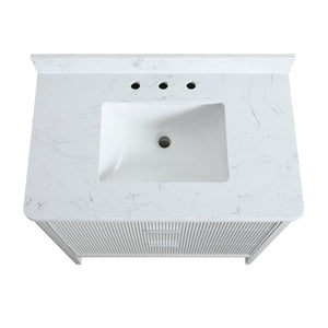 English Elm Fully Assembled 36'' Grey Bathroom Vanity With Engineered Marble Top & Dual Handle Sets For Style W1826P308975