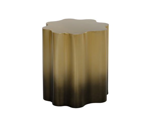 Sunpan Dahlia End Table - Elegant Floral Design with Curves to Elevate Your Living Space Aesthetic Gold Ombre