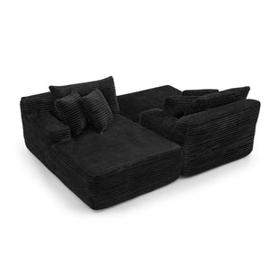 English Elm Two-Seater Lazy Lounge Chair – Plush Velvet Sofa For Cozy Living Rooms & Bedrooms, No Assembly Required W487S00347-GIGA