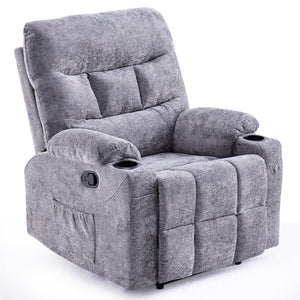 English Elm Oversized Recliner chair with ergonomic support, swivel rocker, quick 5-min assembly for adults comfort Stone Gray T3623P408754