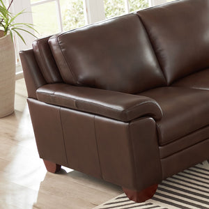 English Elm Magnum Chestnut Leather Sofa with Pocketed Coils, Top-Grain Seating, Kiln-Dried Frame, 85"L B2705P329295
