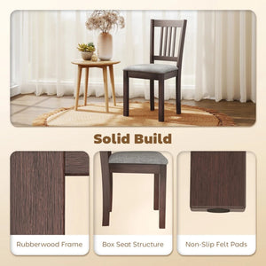 English Elm Stylish Mid-century Dining Chairs Set of 2 Linen Upholstered Rubberwood Frame T3971P503634