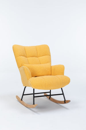 English Elm Rocking Glider Chair Teddy Upholstered High Back Nursery Accent Seat Modern Style B205P205671