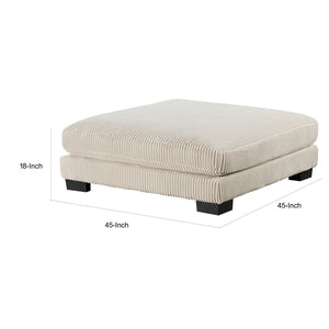 English Elm Rix Large Square Corduroy Ottoman with Wood Frame for Living Room Seating B056P416889