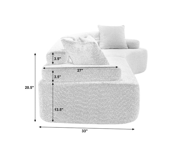 English Elm Modern Foam-Filled Sleeper Sofa Bed With Unique Boucle Design For Living Room & Bedroom Decor W2705S00007-GIGA