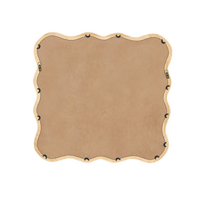 English Elm Solid Wood Wavy Square Mirror – 36" Modern Wall Decor For Bedrooms, Bathrooms, And Living Rooms W1445P189618-GIGA