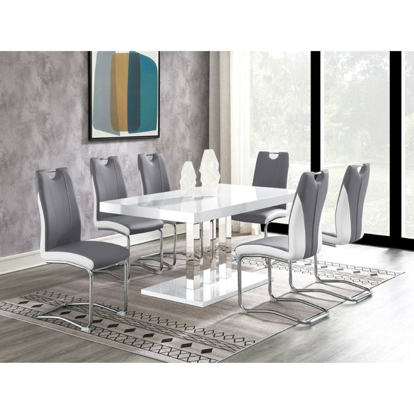 English Elm Jernigan Two-tone Leatherette Cantilever Dining Chairs with Chrome Base Set of 4 B062S01428