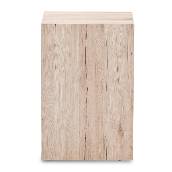 Baxton Studio Baxton Studio Pandora Modern Two-Tone Nightstand in Dark Grey & Light Oak – Stylish Storage Solution BR990054-Dark Grey/White Oak-NS