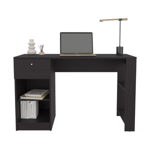 English Elm Computer desk with 3 shelves for home office organization, durable engineered wood, eco-friendly finish Black 52.76 L x 47.3 W x 3.54 H B097P262381
