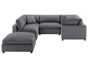 English Elm Cassandra 6-Piece Modular Sectional - Versatile Charcoal Sofa For Family Comfort & Stylish Living B050S00010