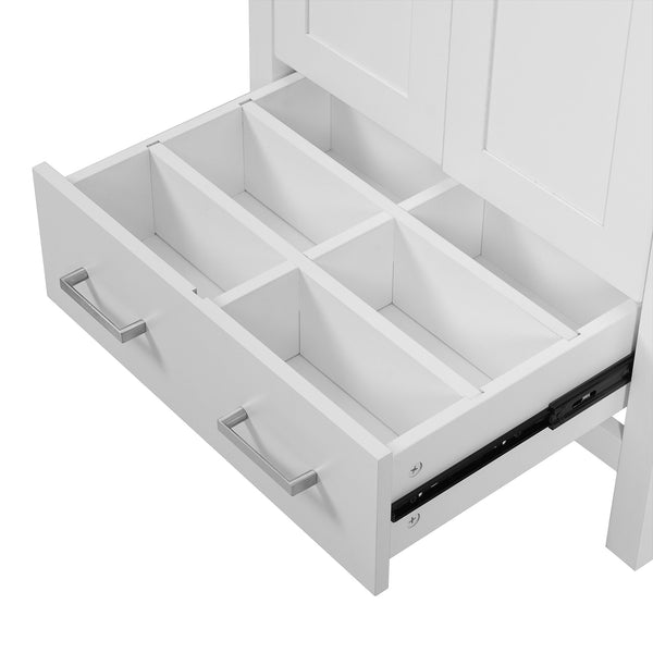 English Elm 48-Inch Modern Bathroom Vanity with Dual Ceramic Sinks, Ample Soft-Close Storage and Stylish Design White N729P000009K