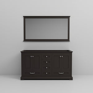 English Elm Espresso Double Bath Vanity Set With 58 In. Mirror - Elegant Storage, Easy Installation & Style B2731S00492