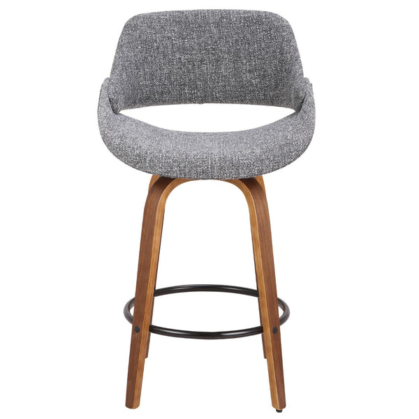 English Elm Fixed-height Swivel Counterstools with Bentwood Frame and Upholstered Seat Set of 3 B202S02015