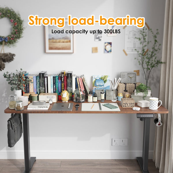 English Elm Stary Electric Standing Desk - Adjustable Height Sit-Stand Workspace With Elegant Splice Board Finish T3623P339399-GIGA