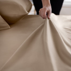 English Elm Linenspa 600TC Cotton Blend Sheet Set Twin Sand – Ultra-Soft Fade-Resistant Cotton-Rich Bedding, Machine Washable B350P394828