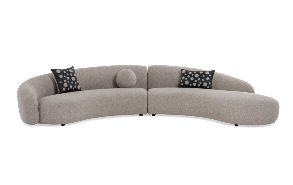 VIG Furniture Allis Luxe Curved Grey & Black Sectional Sofa — Seats 6, Foam Comfort, Durable Fabric, Glam Accent Pillows VGOD-ZW-21032-GRY-SECT