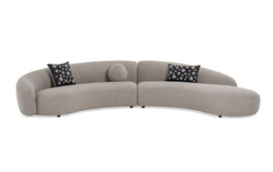VIG Furniture Allis Luxe Curved Grey & Black Sectional Sofa — Seats 6, Foam Comfort, Durable Fabric, Glam Accent Pillows VGOD-ZW-21032-GRY-SECT