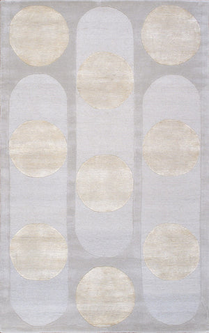 Pasargad Home Edgy Collection Hand-tufted Ivory Area Rug For Modern Elegance In Any Room   Pvny-34 5x8