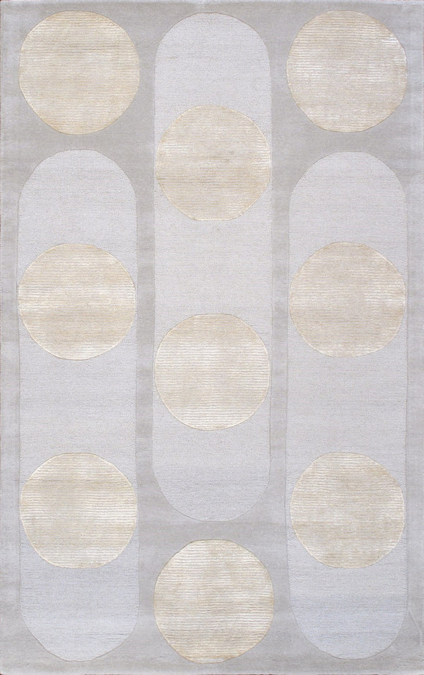 Pasargad Home Edgy Collection Hand-tufted Ivory Area Rug For Modern Elegance In Any Room   Pvny-34 5x8