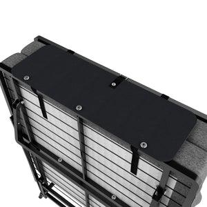 English Elm Metal Folding Bed Frame with 4" High-Density Foam Mattress, 300 lb Capacity, Compact 14" Foldable Rollaway with Wheels for Guests W1960P381470