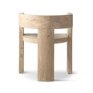 English Elm Soren Reclaimed Elm Sculptural Dining Chair with Wraparound Back Wabi-sabi Craft Natural B2719P474460