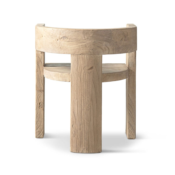 English Elm Soren Reclaimed Elm Sculptural Dining Chair with Wraparound Back Wabi-sabi Craft Natural B2719P474460