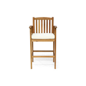 English Elm Christopher Knight Home® - CASA Acacia Outdoor Barstool Set of 2 with Water-Resistant Cushions, Rustic Slat Design, Durable Beige+Natural 63833.00