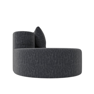 English Elm Modern Half Moon Chenille Sectional Three Seat Curved Sofa for Living Room or Apartment Dark Gray W395P435346