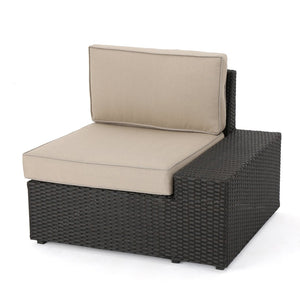 English Elm Santa Cruz Outdoor Pe Wicker Arm Chair Set with Weather Resistant Iron Frame 52974.00IRN