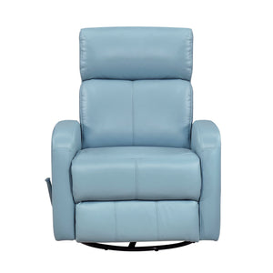 English Elm Glider Top Grain Leather Swivel Recliner Chair – Blue Comfort, 360° Glide, Solid Wood Frame, Luxury B011P330087